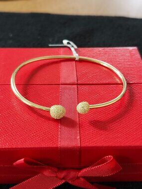 14K Yellow Gold Diamond Flex Bangle Bracelet 1/3 CT Open Cuff NWT $5800 Retail